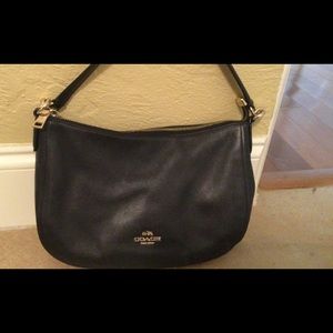 Black leather bag